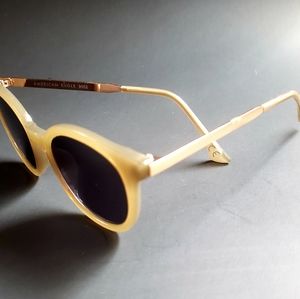 Olive and Gold Circle Frame Sunglasses
